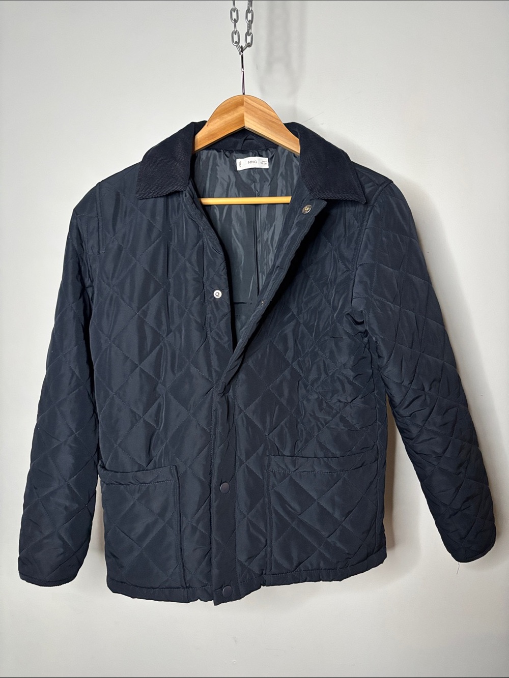 Mango Quilted Navy Puffer Jacket Women’s XS Kids Size 12